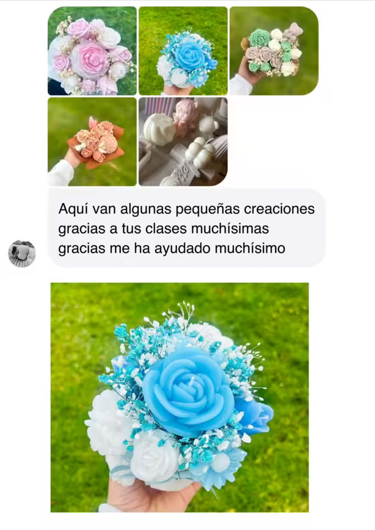 Kit de velas artesanales elegantes con rosas y decoraciones
